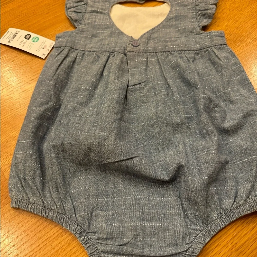 OshKosh B'gosh Denim Color Baby Romper Size 9 mos.
